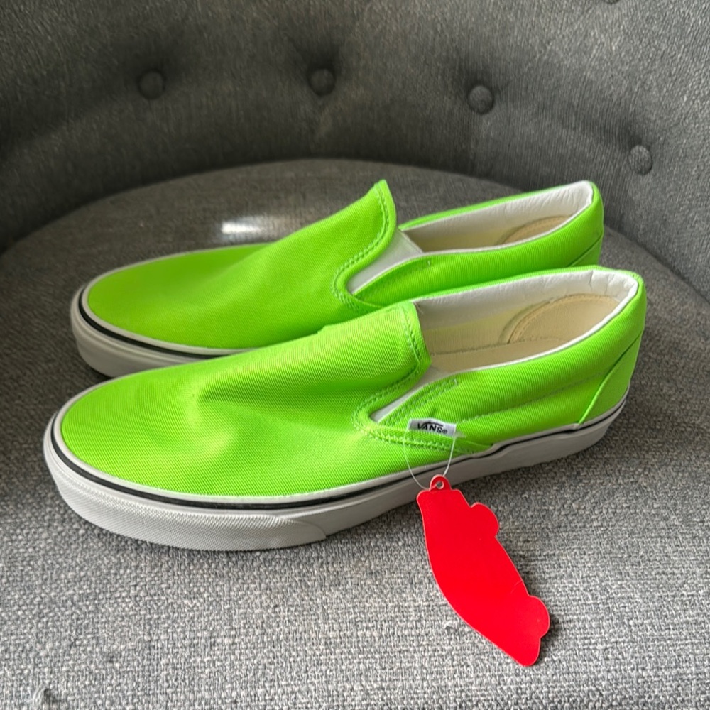 Vans Green Slip-On Loafers with Elastic Panels - Picture 2 of 4